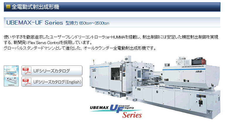 UBEMAX-UF Series 型締力 650ton~3500ton