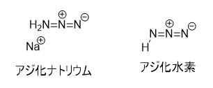アジ化ナトリウムとアジ化水素.