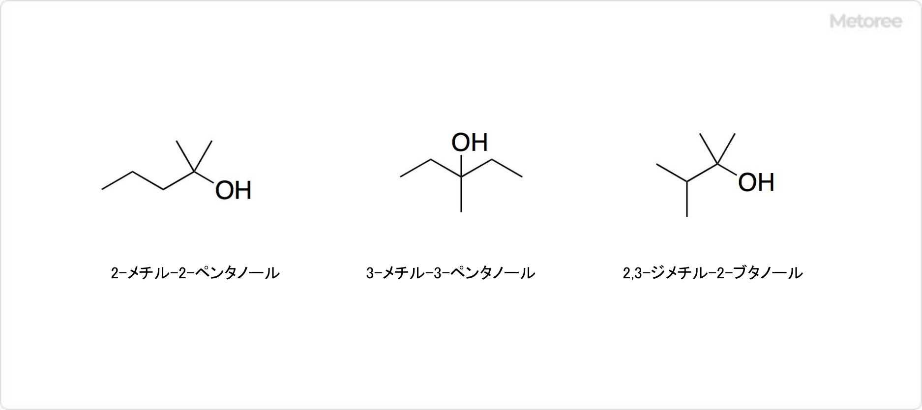 第三級アルコールのヘキサノールの構造