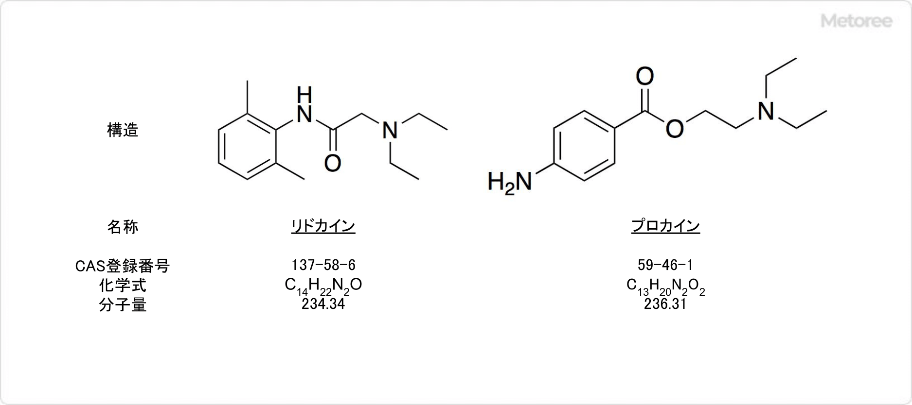 リドカインとプロカインの基本情報