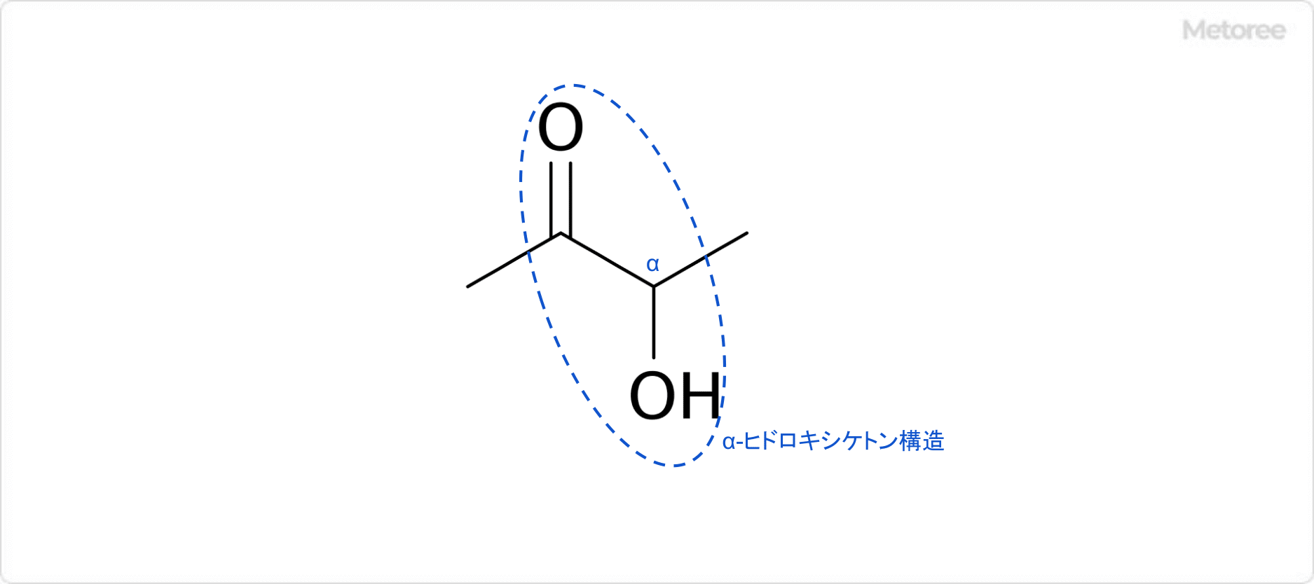 アセトインの分子内におけるα-ヒドロキシケトン構造