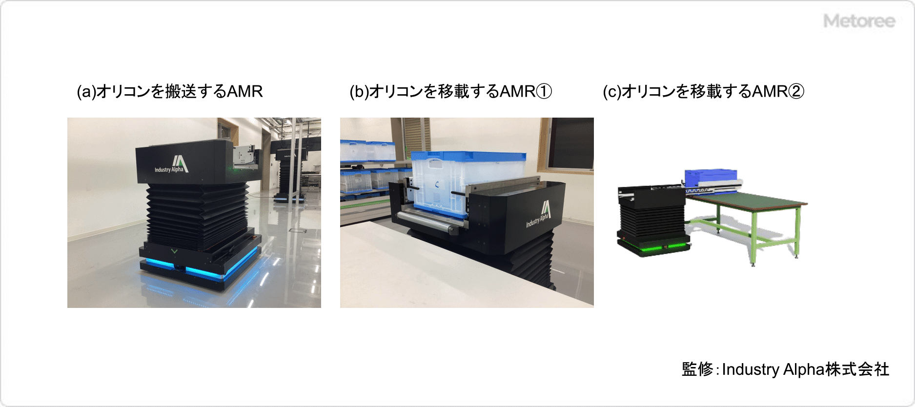 ピッキングから搬送、設置までが可能なAMR(自律走行搬送ロボット)