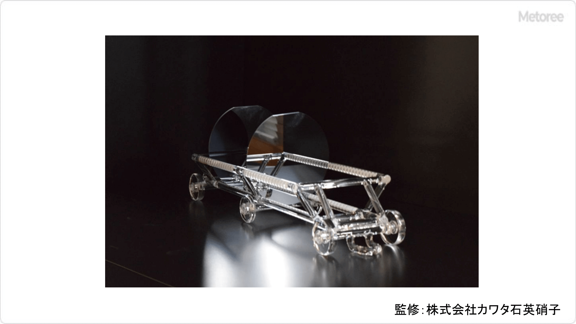 ウエハーを乗せた車輪付き石英ボート